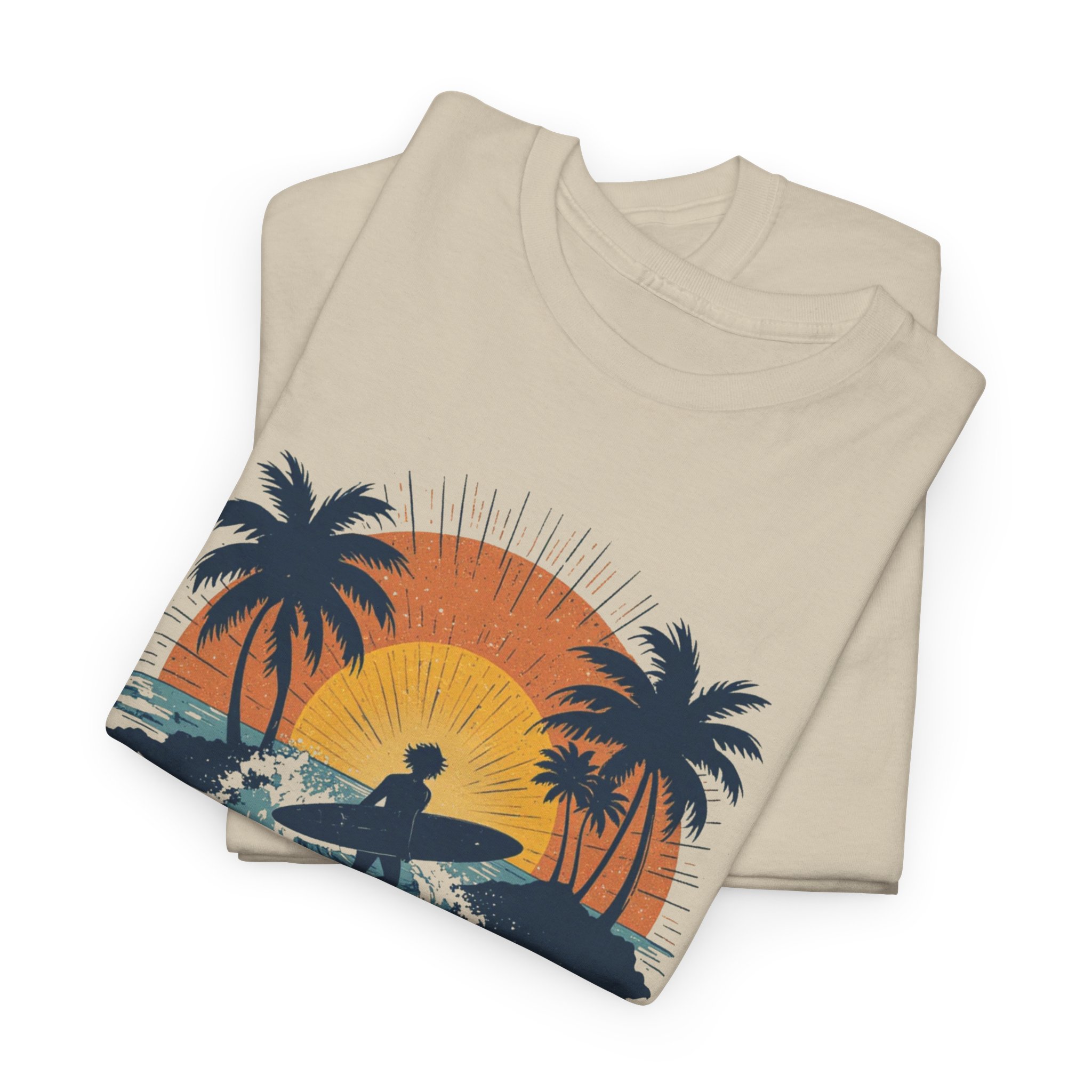 Summer Vibes Surf Tee — Retro Sunset Palm Beach T-Shirt - Image 5