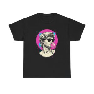 Statue of David Bubblegum Tee — Retro Neon Pop Art T-Shirt