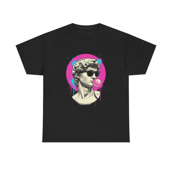 Statue of David Bubblegum Tee — Retro Neon Pop Art T-Shirt