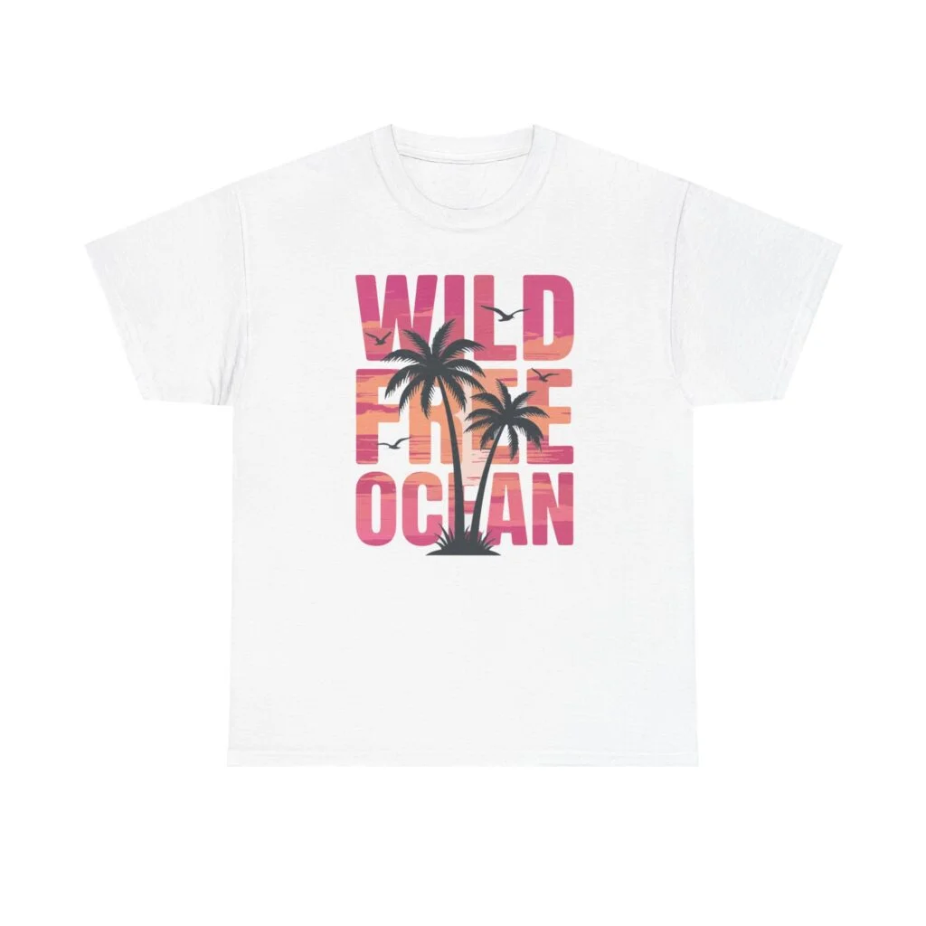 Wild Free Ocean T-Shirt — Sunset Palm Beach Tee