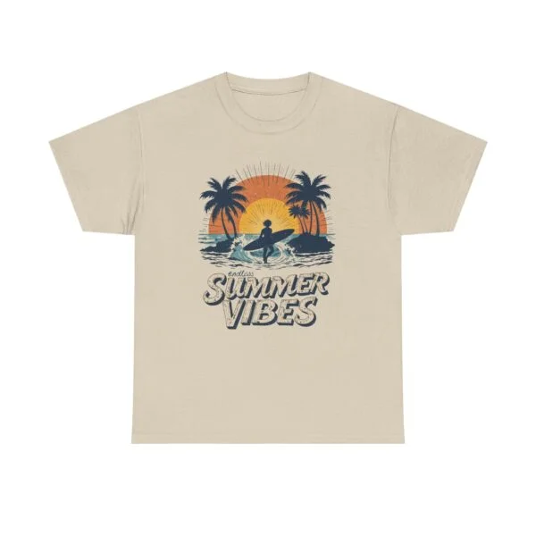 Summer Vibes Surf Tee — Retro Sunset Palm Beach T-Shirt