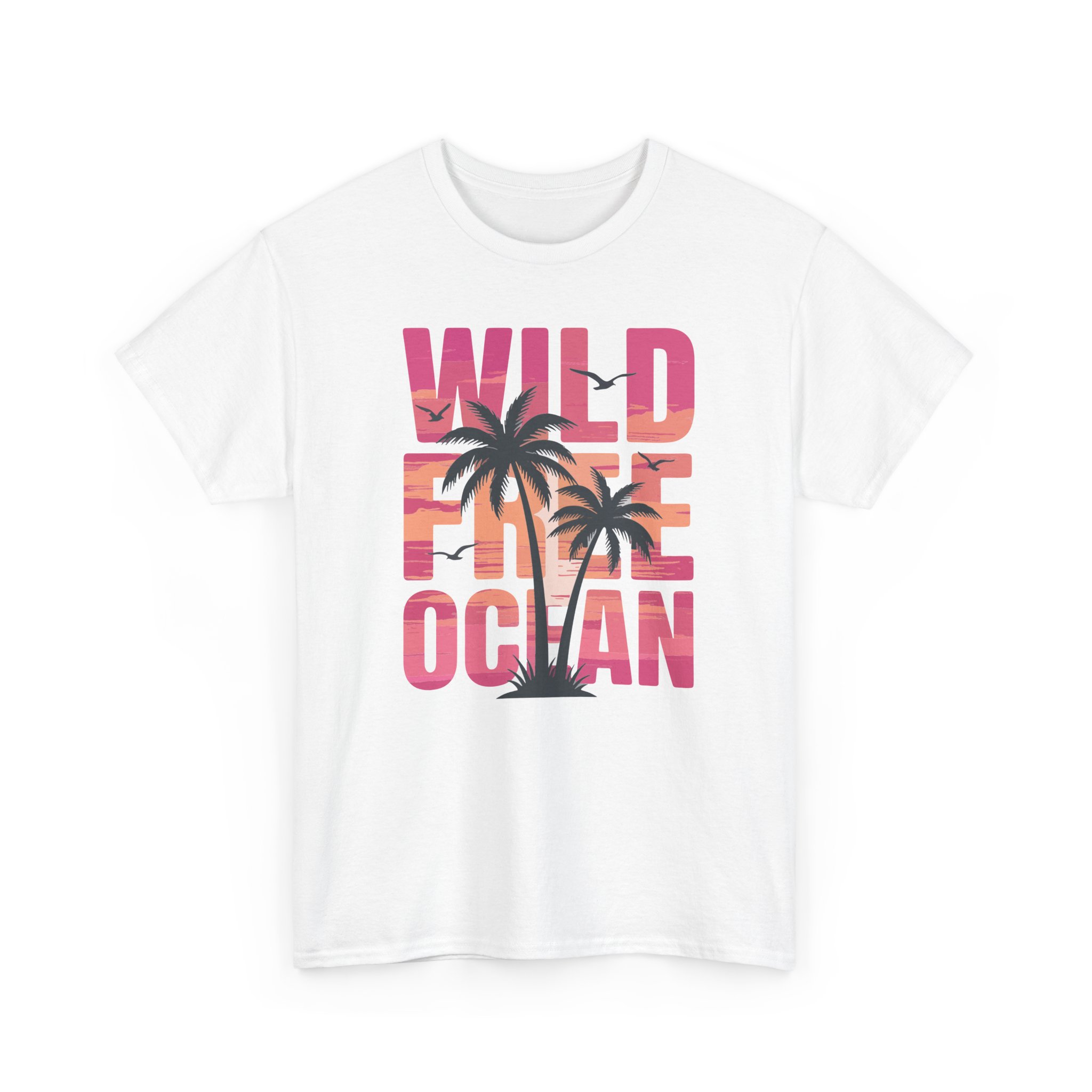 Wild Free Ocean T-Shirt — Sunset Palm Beach Tee - Image 3