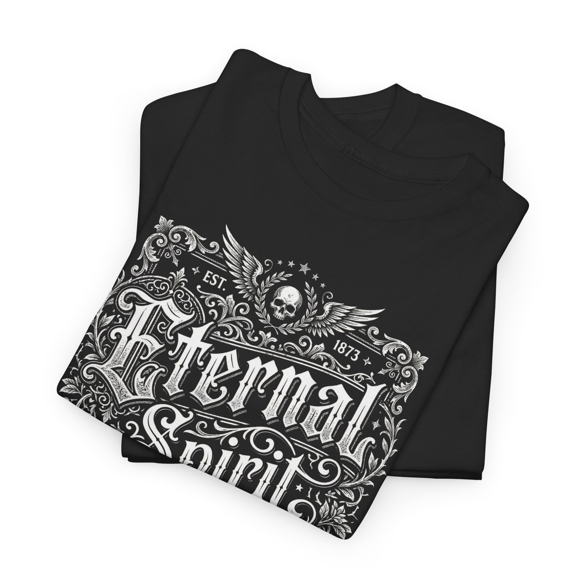 Eternal Spirit Graphic Tee — Vintage Ornate Typography Shirt - Image 5
