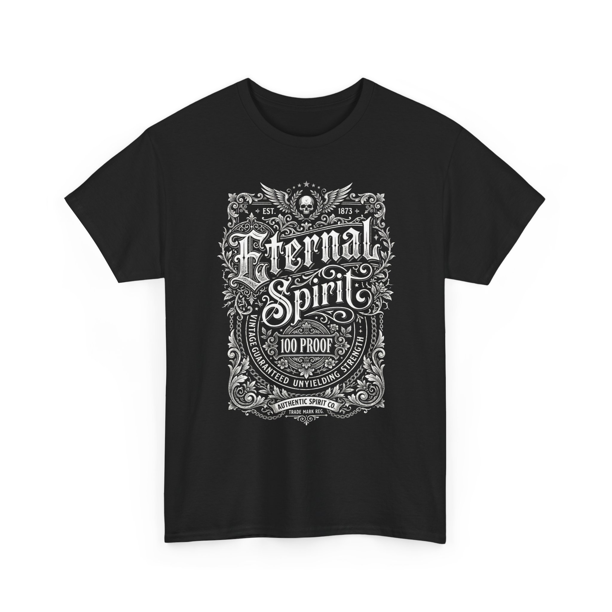 Eternal Spirit Graphic Tee — Vintage Ornate Typography Shirt - Image 3