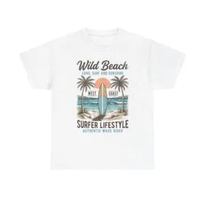 Wild Beach, summer, Unisex Heavy Cotton Tee