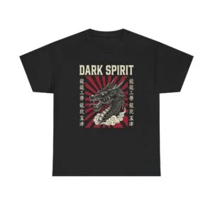 Dark Spirit Dragon Tee — Vintage Japanese-Inspired Graphic T-Shirt