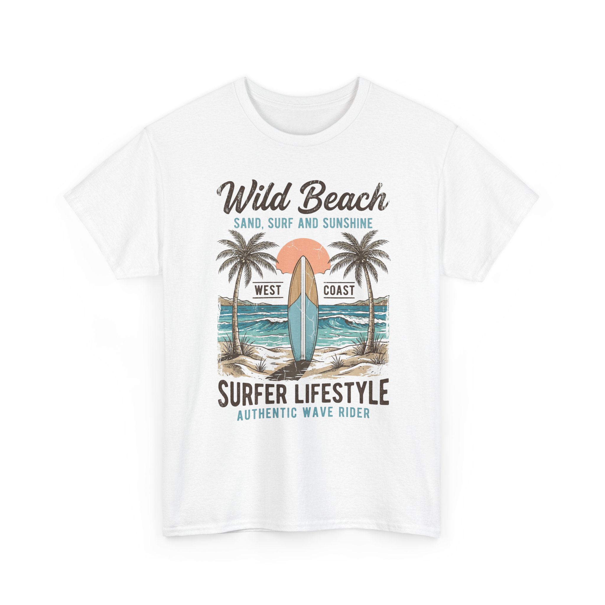 Wild Beach, summer, Unisex Heavy Cotton Tee - Image 3