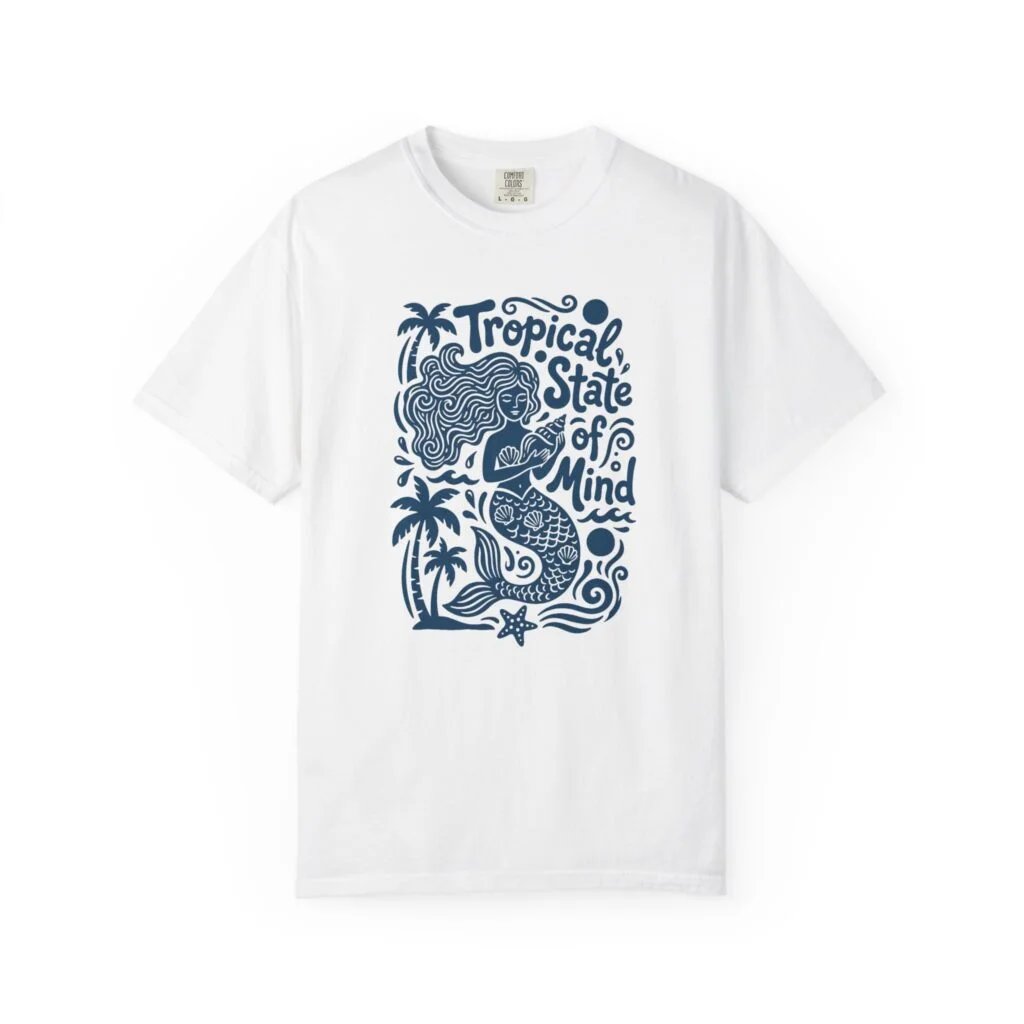 T-Shirt — "Tropical State of Mind" Mermaid Graphic Tee