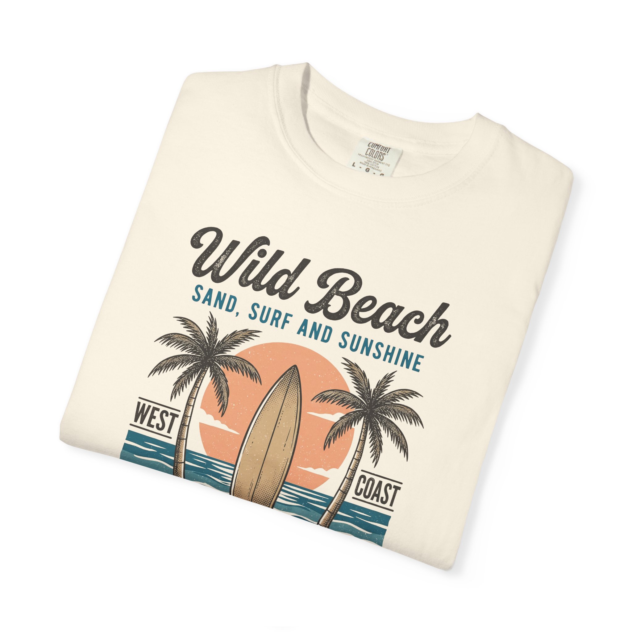 Wild Beach Surfer Lifestyle T-Shirt — Vintage Surfboard & Palm Beach Tee - Image 3