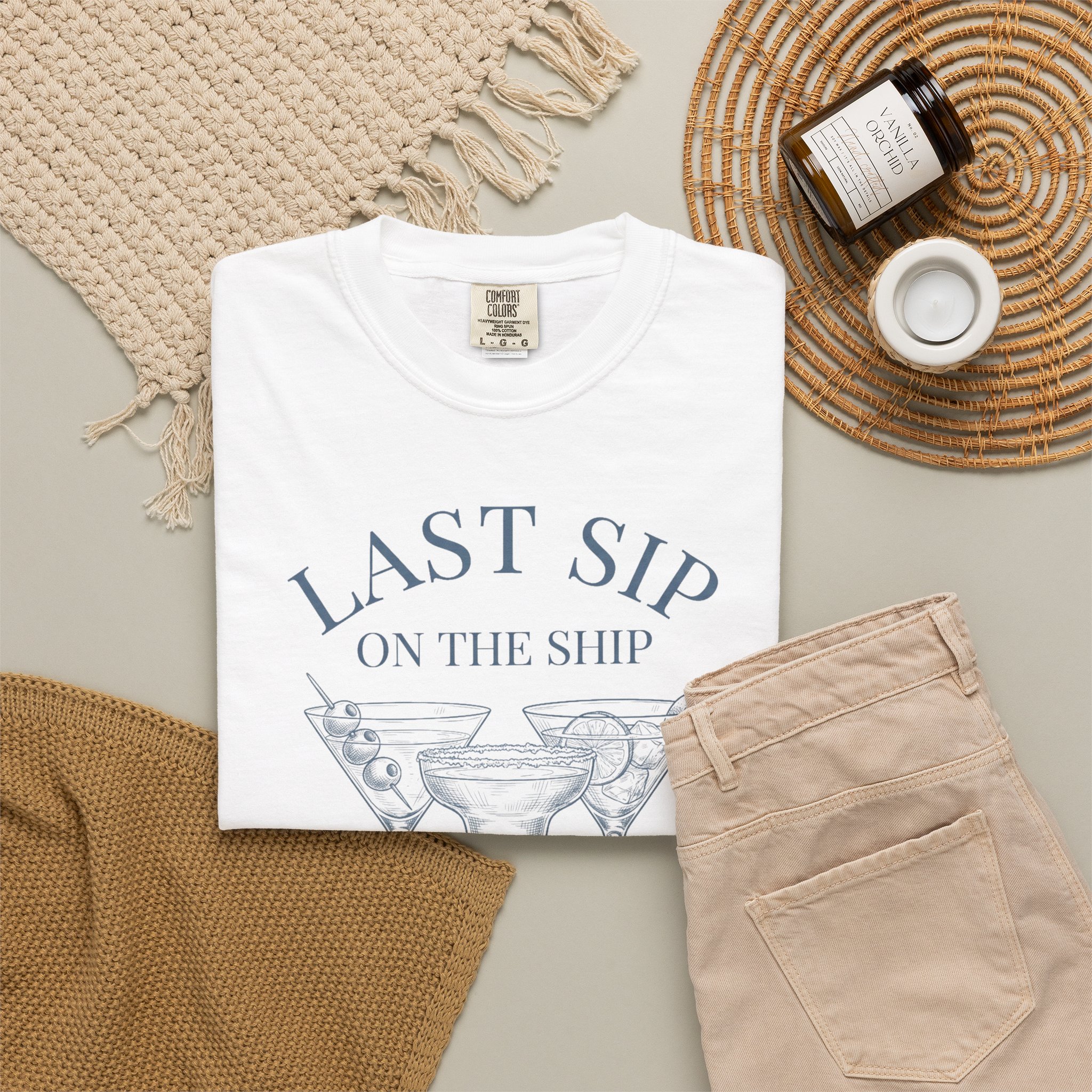 Last Sip On The Ship T-Shirt — 'Sip Happens at the Beach' Cocktail Graphic Tee - Image 6