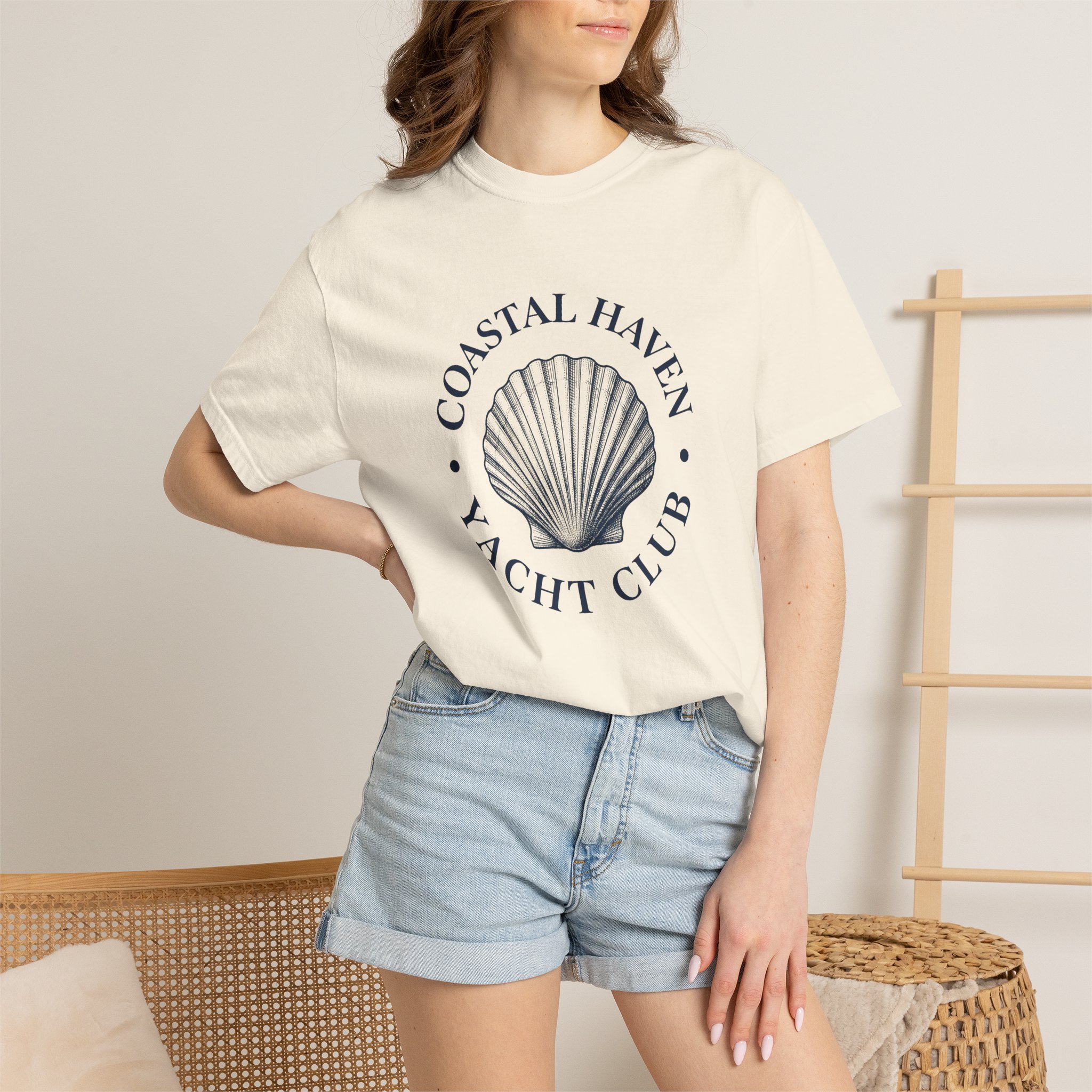 Coastal Haven Yacht Club T-Shirt — Nautical Shell Graphic Tee - Image 4