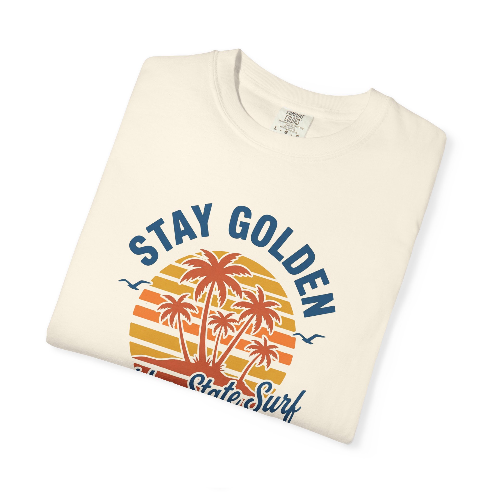 Stay Golden Surf T-Shirt — Golden State Vintage Palm Tee - Image 3