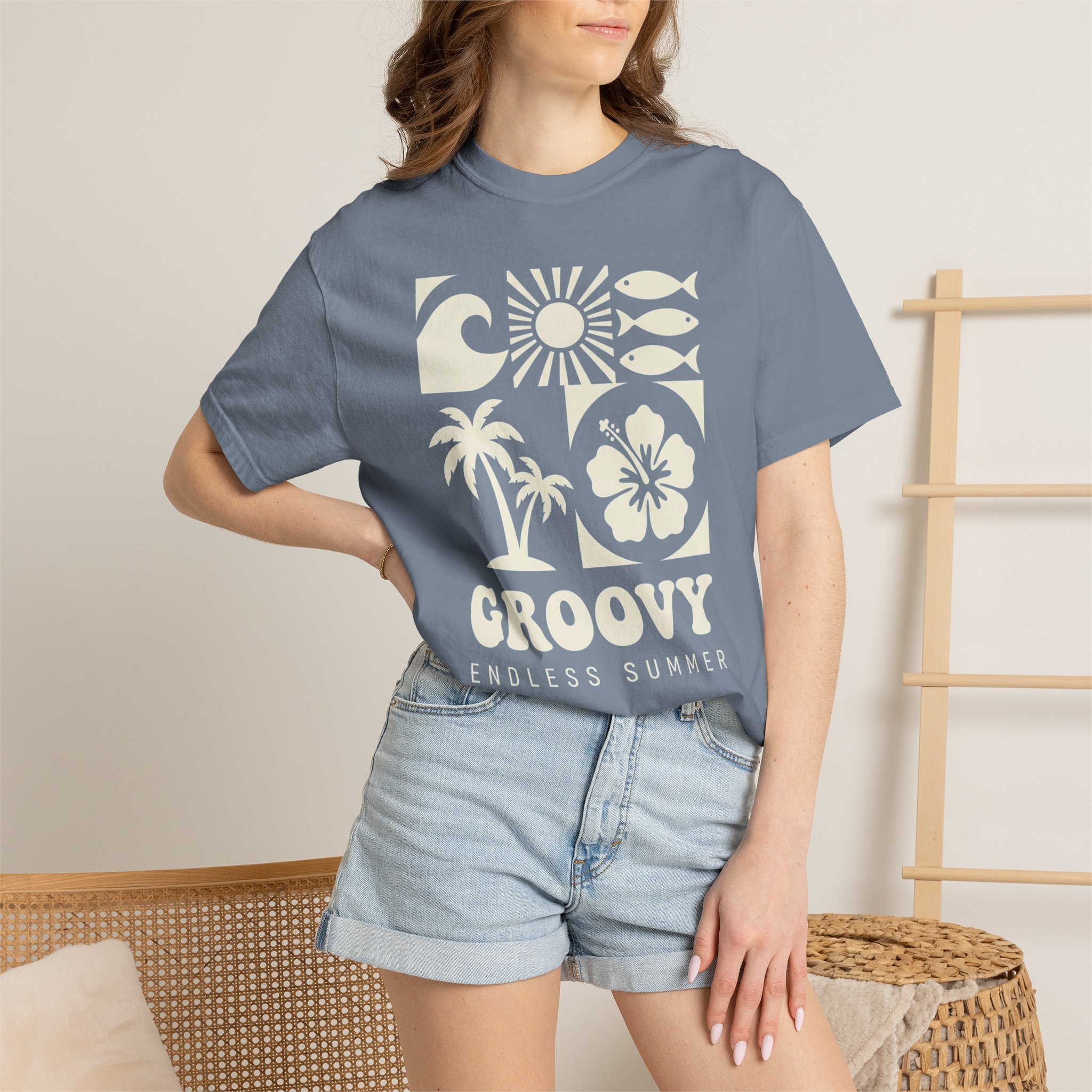Groovy Endless Summer T-Shirt — Retro Beach Palm Tree Hibiscus Tee - Image 4