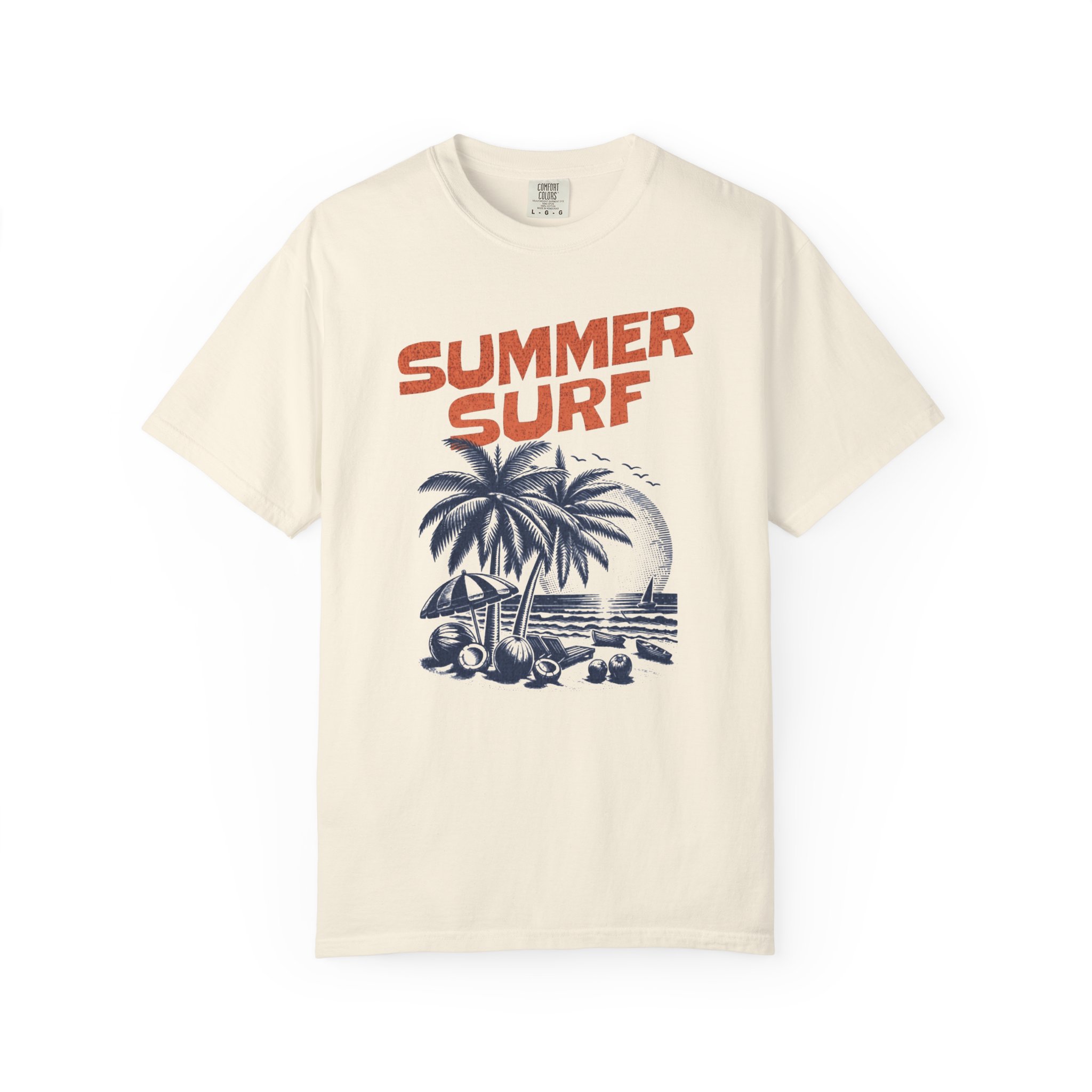 Summer Surf T-Shirt — Vintage Palm Tree Beach Graphic Tee