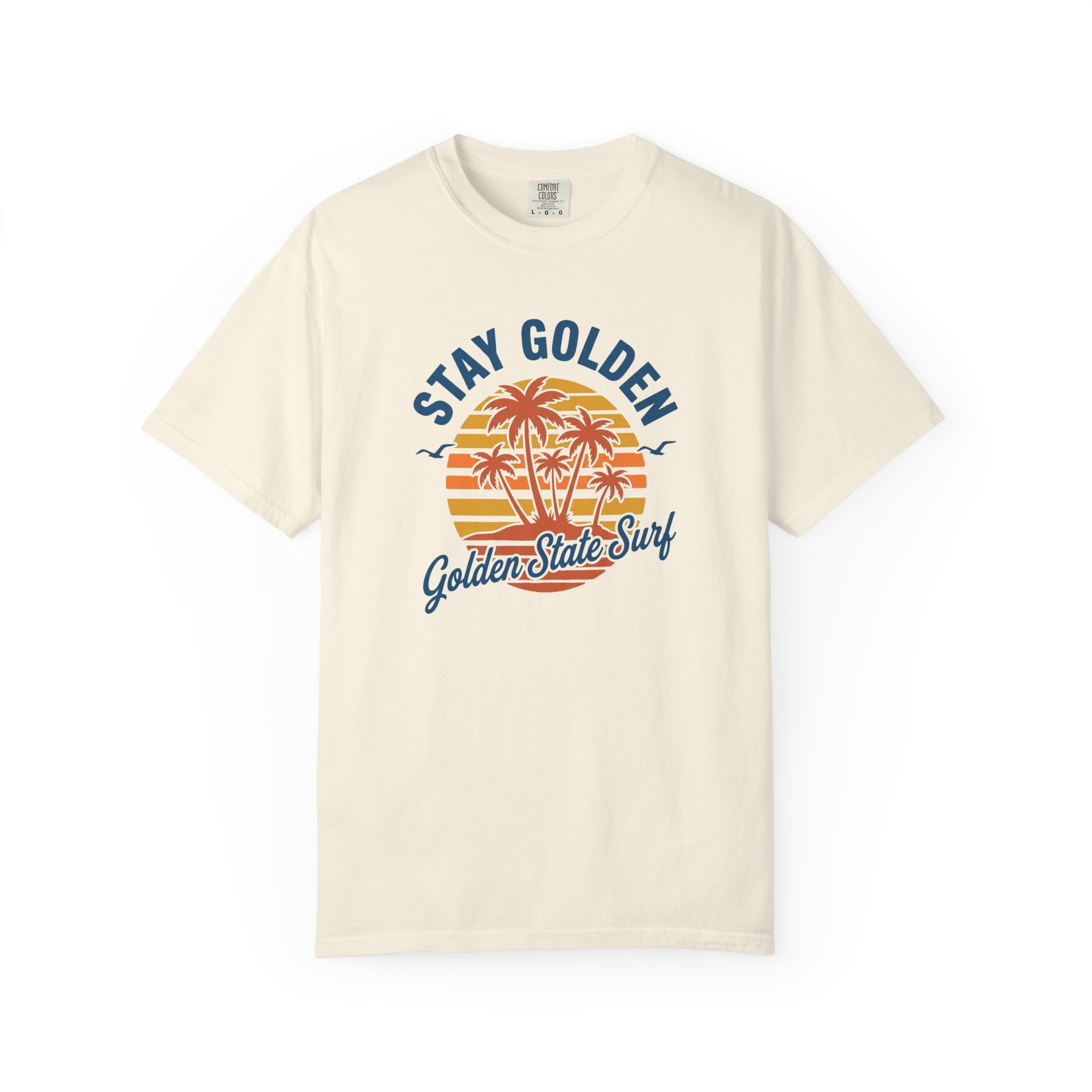 Stay Golden Surf T-Shirt — Golden State Vintage Palm Tee