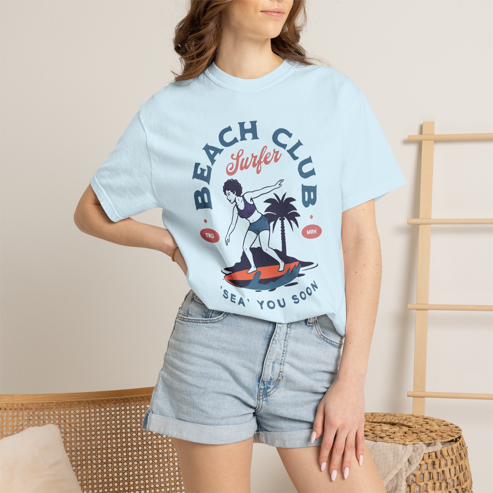 Beach Club Surfer T-Shirt — "Sea You Soon" Vintage Surf Graphic - Image 4