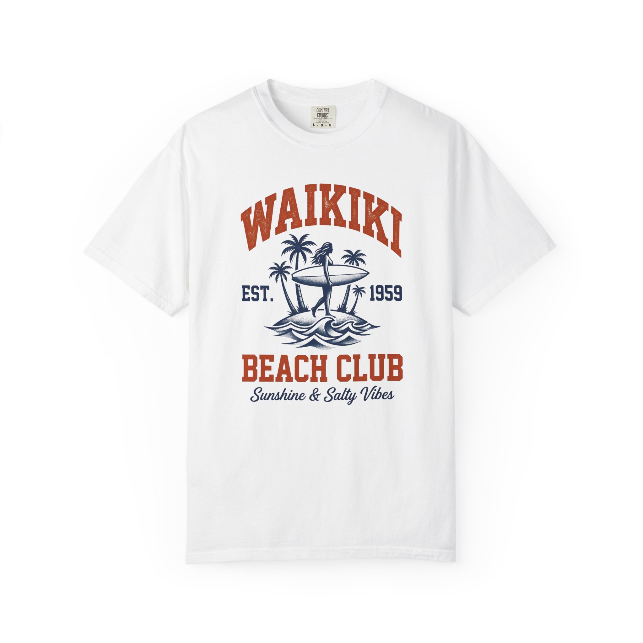 Waikiki Beach Club T-Shirt – Retro Surf Graphic Tee