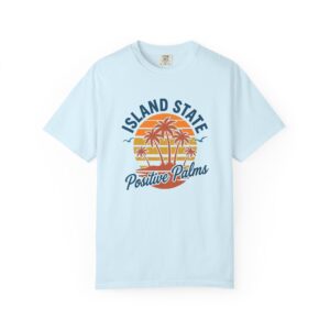 Island State T-Shirt — "Positive Palms" Retro Sunset Beach Tee