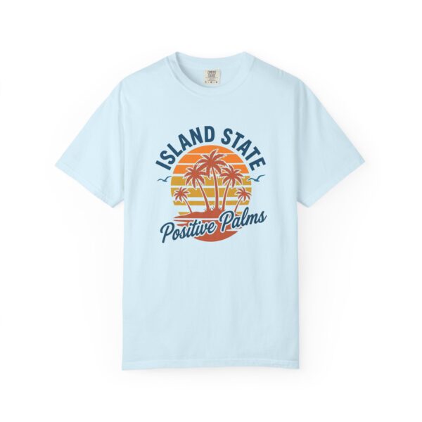 Island State T-Shirt — "Positive Palms" Retro Sunset Beach Tee