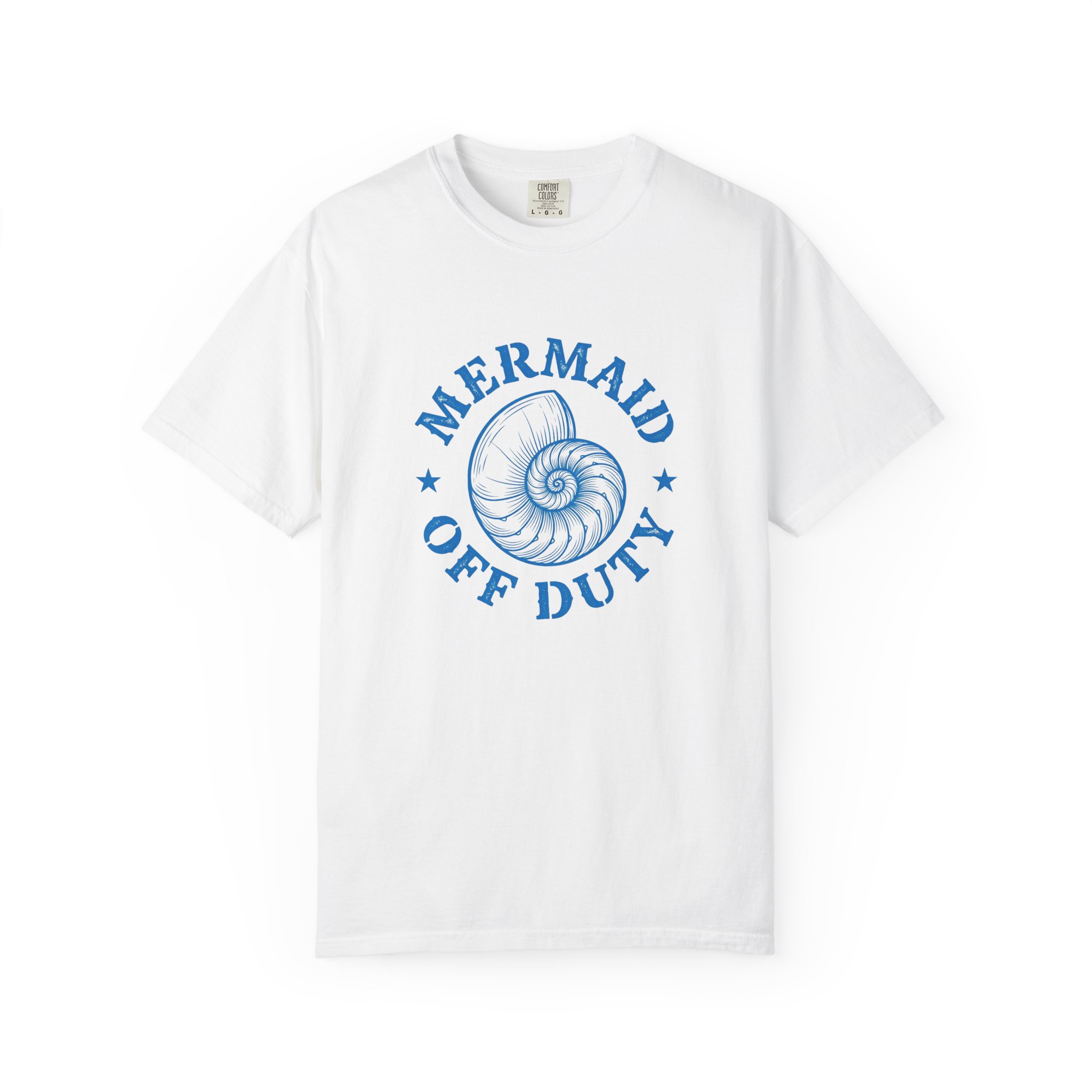Mermaid Off Duty T-Shirt — Nautical Shell Graphic Tee