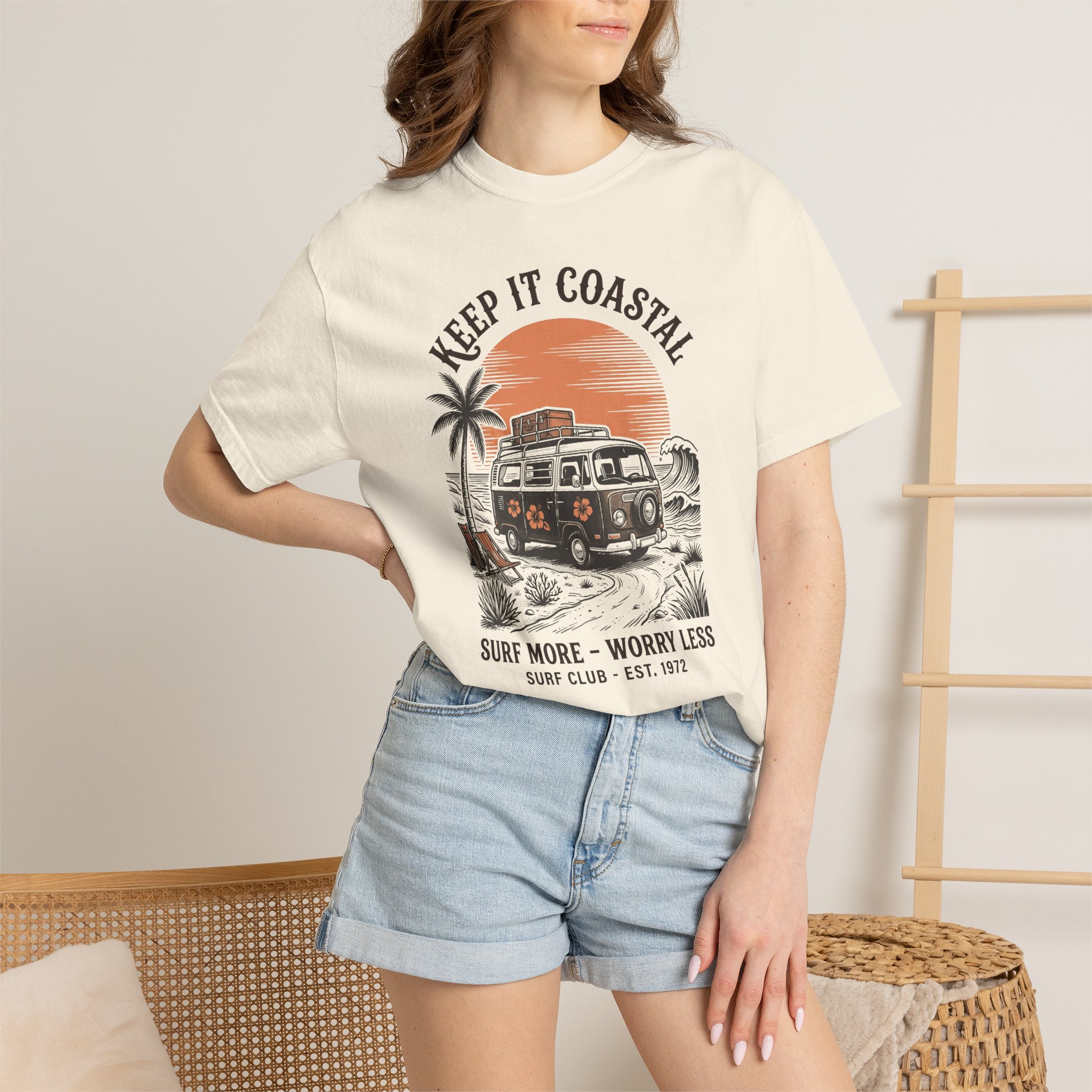 Keep It Coastal Surf T-Shirt — Vintage Camper Surf Club Tee - Image 4