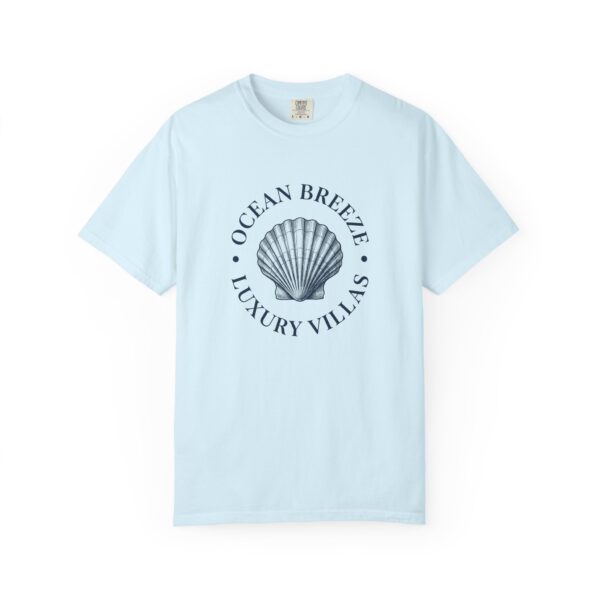Coastal Shell T-Shirt — "Ocean Breeze Luxury Villas" Logo