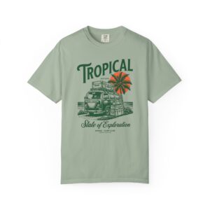 T-Shirt — Tropical "State of Exploration" Vintage Camper Tee