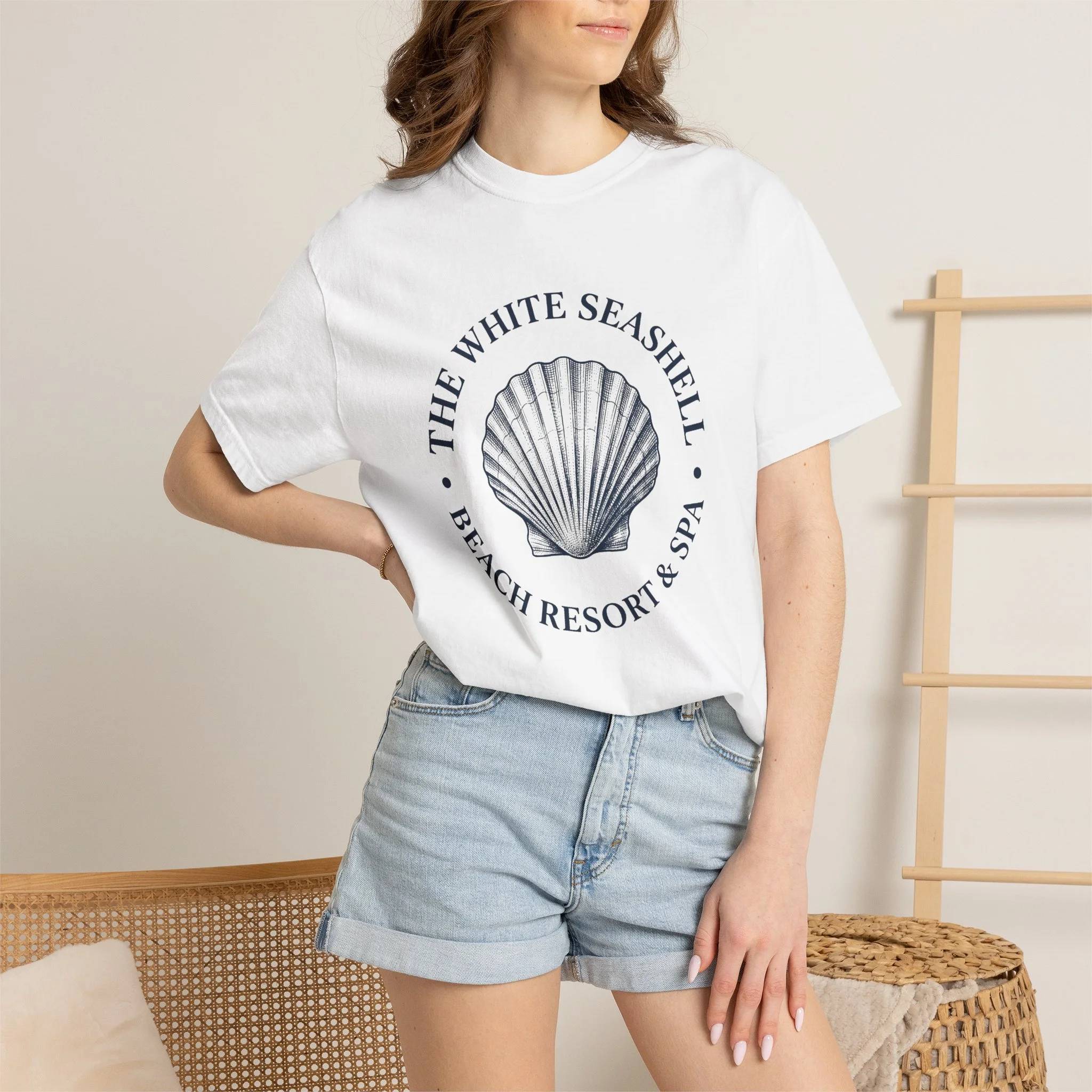 Seashell Beach Resort T-Shirt — “The White Seashell” Vintage Coastal Tee - Image 4