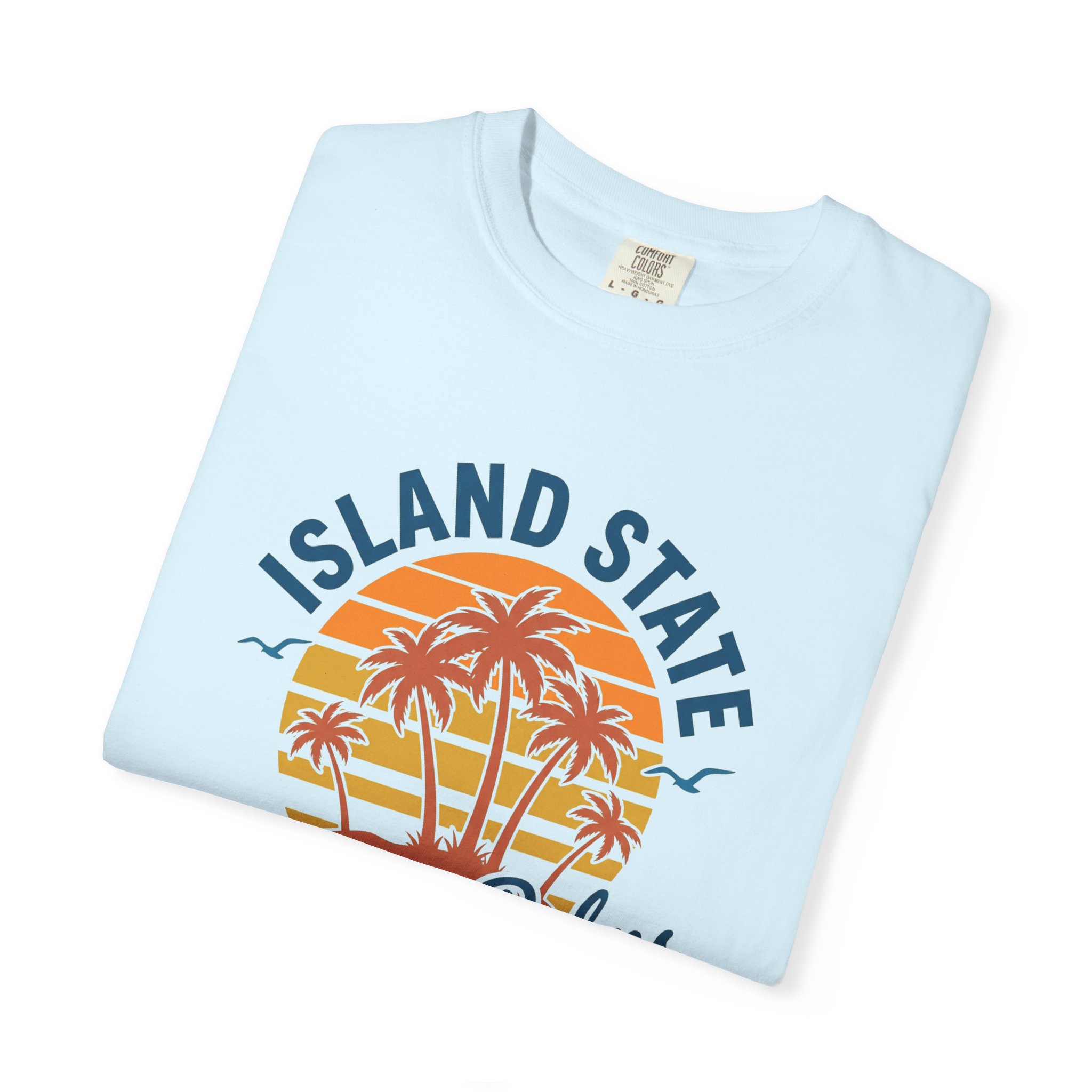 Island State T-Shirt — "Positive Palms" Retro Sunset Beach Tee - Image 3