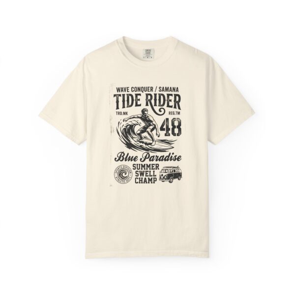 Tide Rider Surf Tee — "Blue Paradise" Vintage Wave Graphic