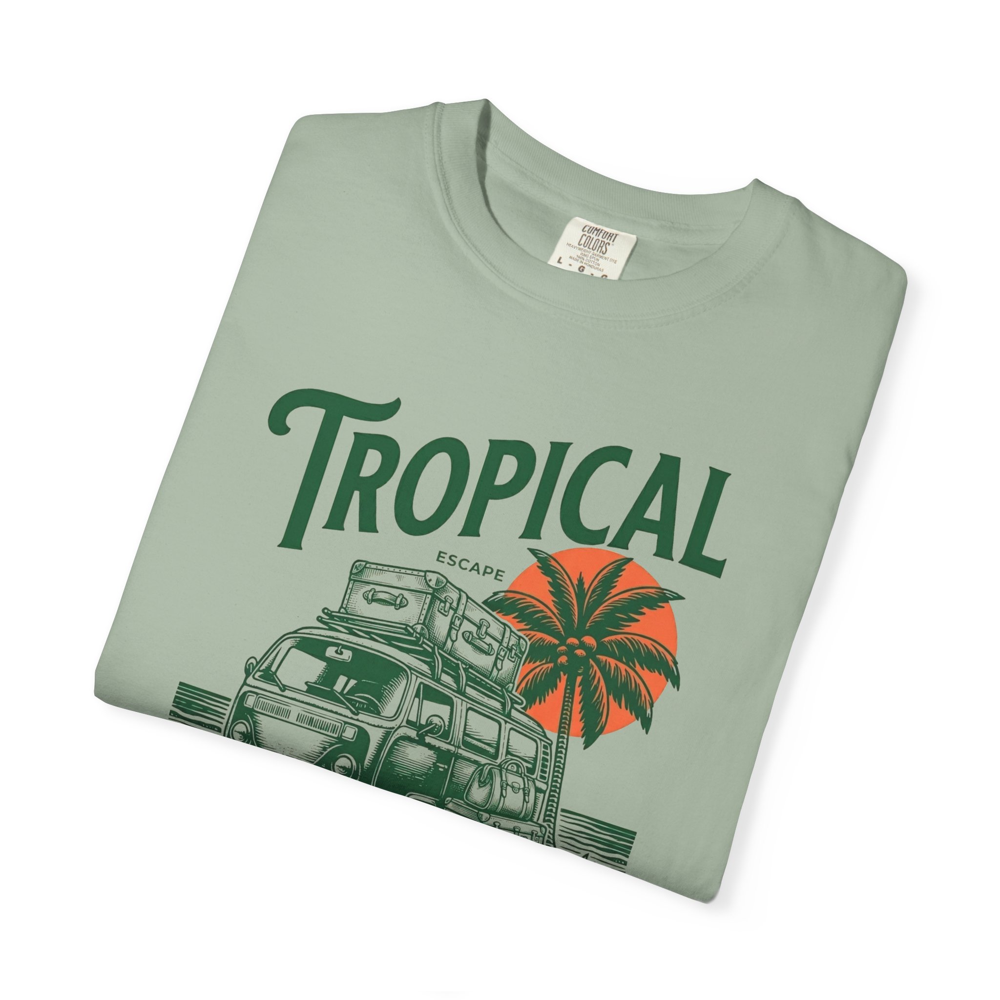 T-Shirt — Tropical "State of Exploration" Vintage Camper Tee - Image 3