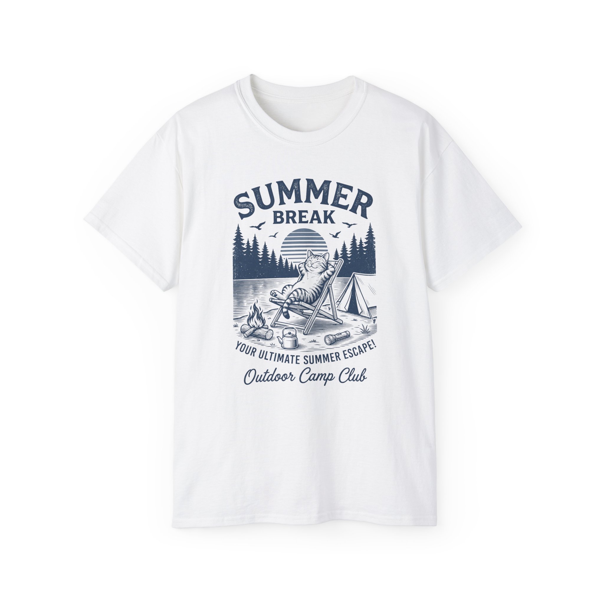 Summer Break Camping T-Shirt — 'Summer Break' Outdoor Camp Club Tee