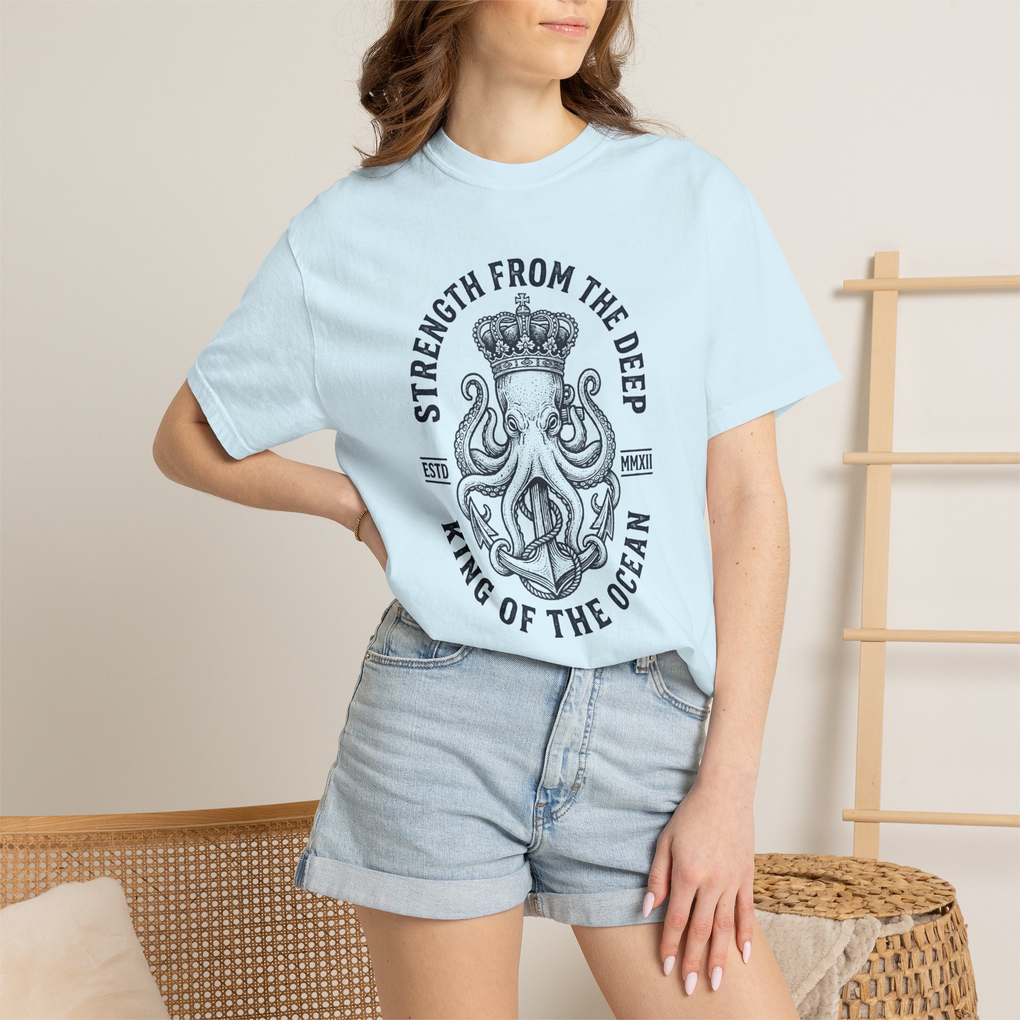 King of the Ocean Octopus T-Shirt — "Strength From The Deep" Nautical Graphic Tee - Image 4