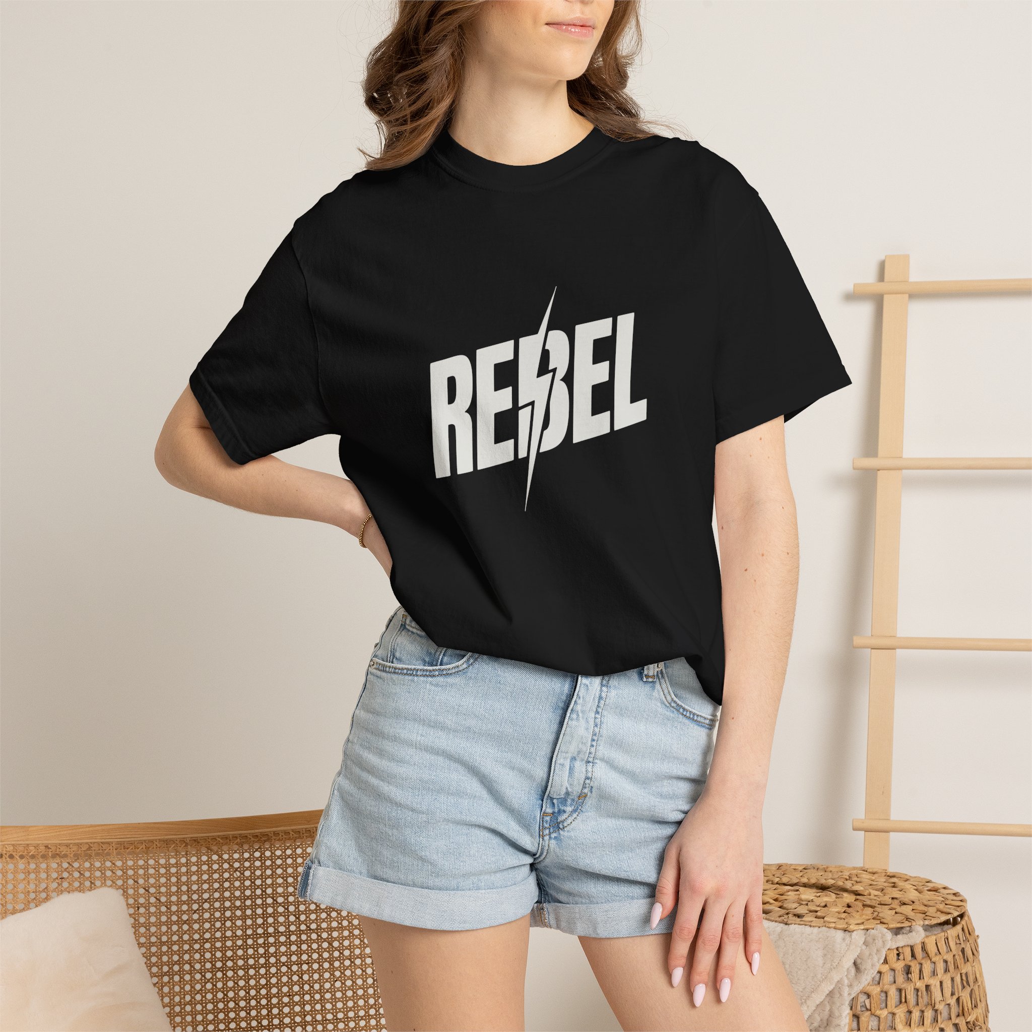 Rebel Lightning T-Shirt — Bold Graphic Tee with 'REBEL' Text - Image 4