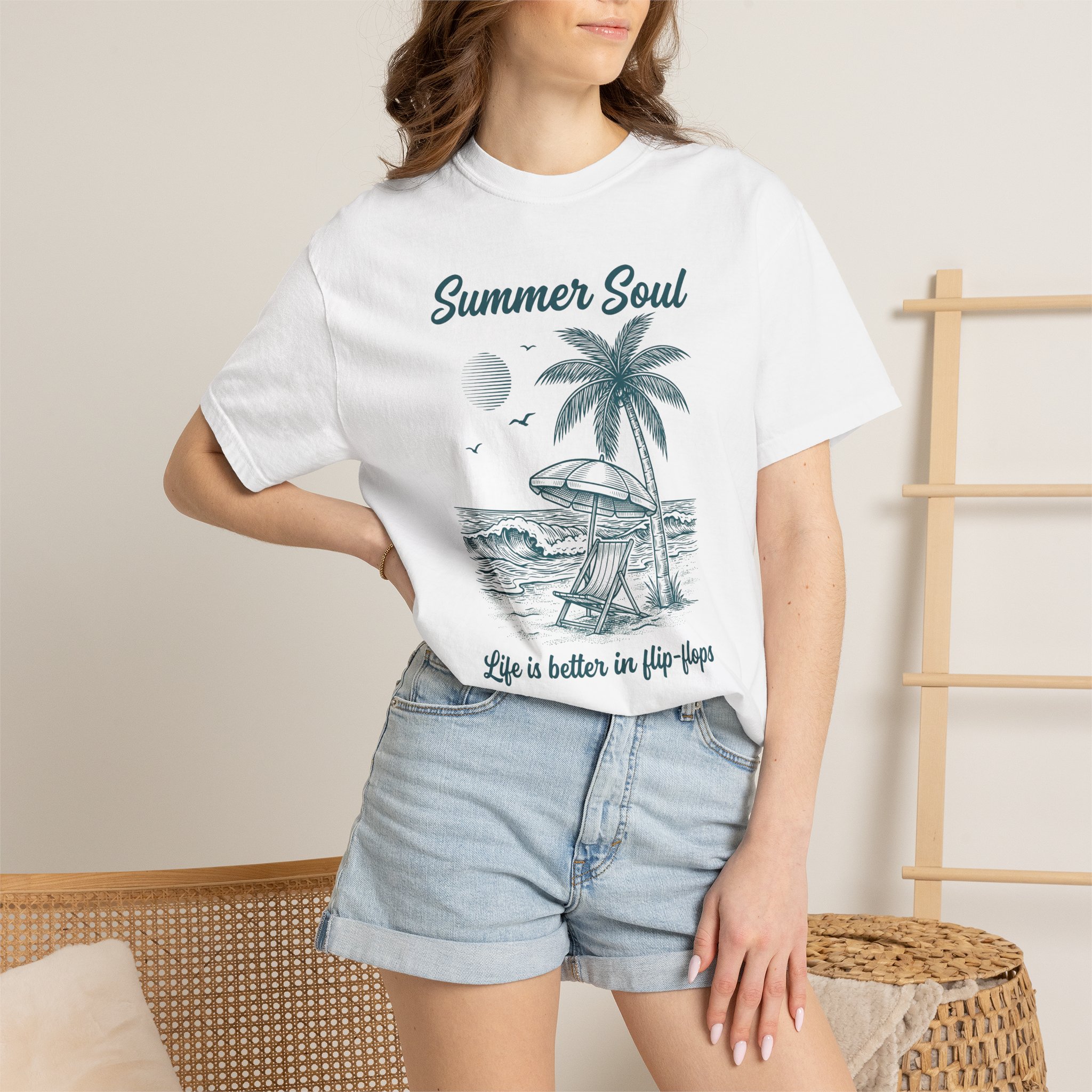 Summer Soul T-Shirt — 'Life is Better in Flip-Flops' Beach Tee - Image 4