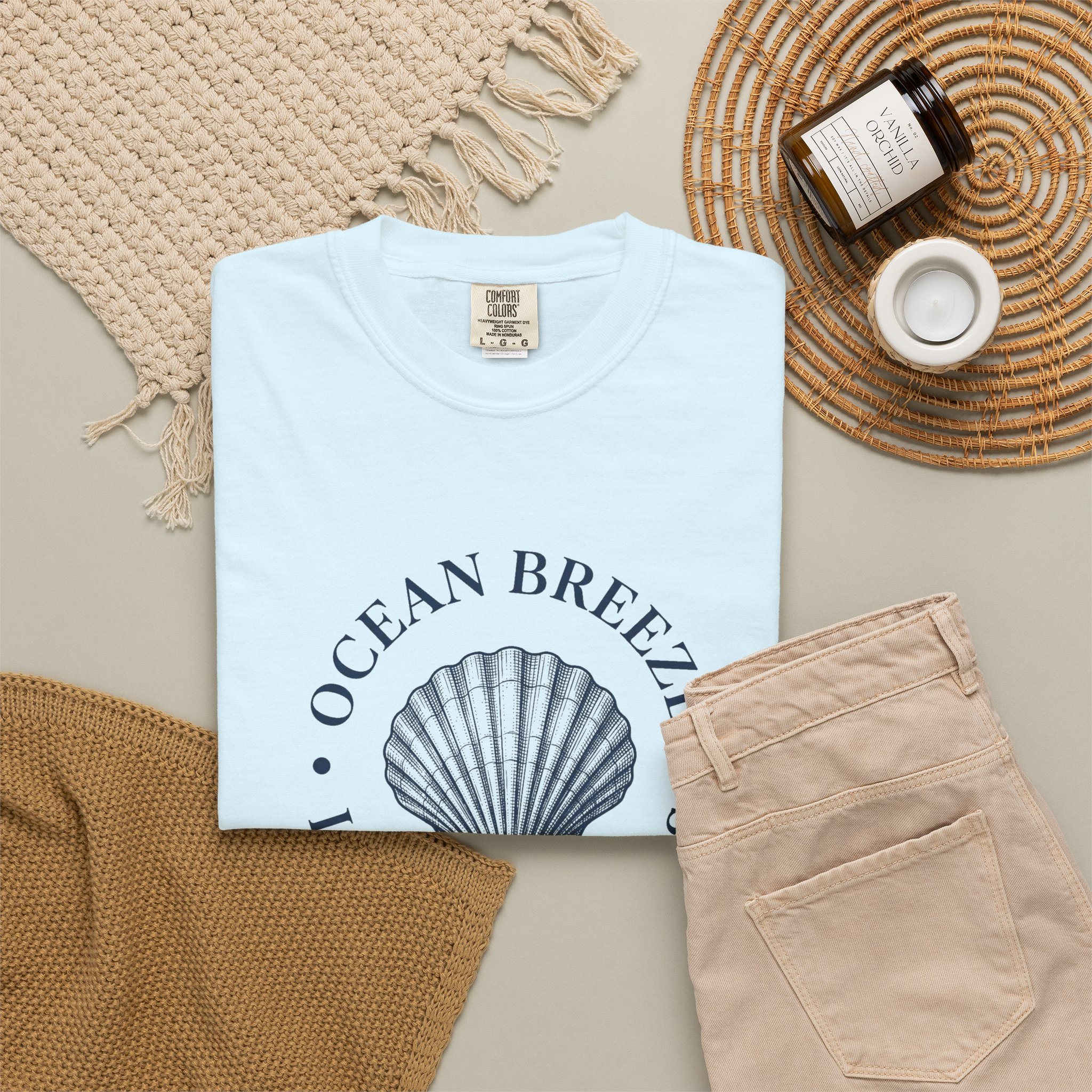Coastal Shell T-Shirt — "Ocean Breeze Luxury Villas" Logo - Image 6