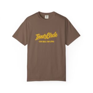 Inner Circle T-Shirt — "Stay Gold. Stay Loyal." Vintage Brown Graphic Tee