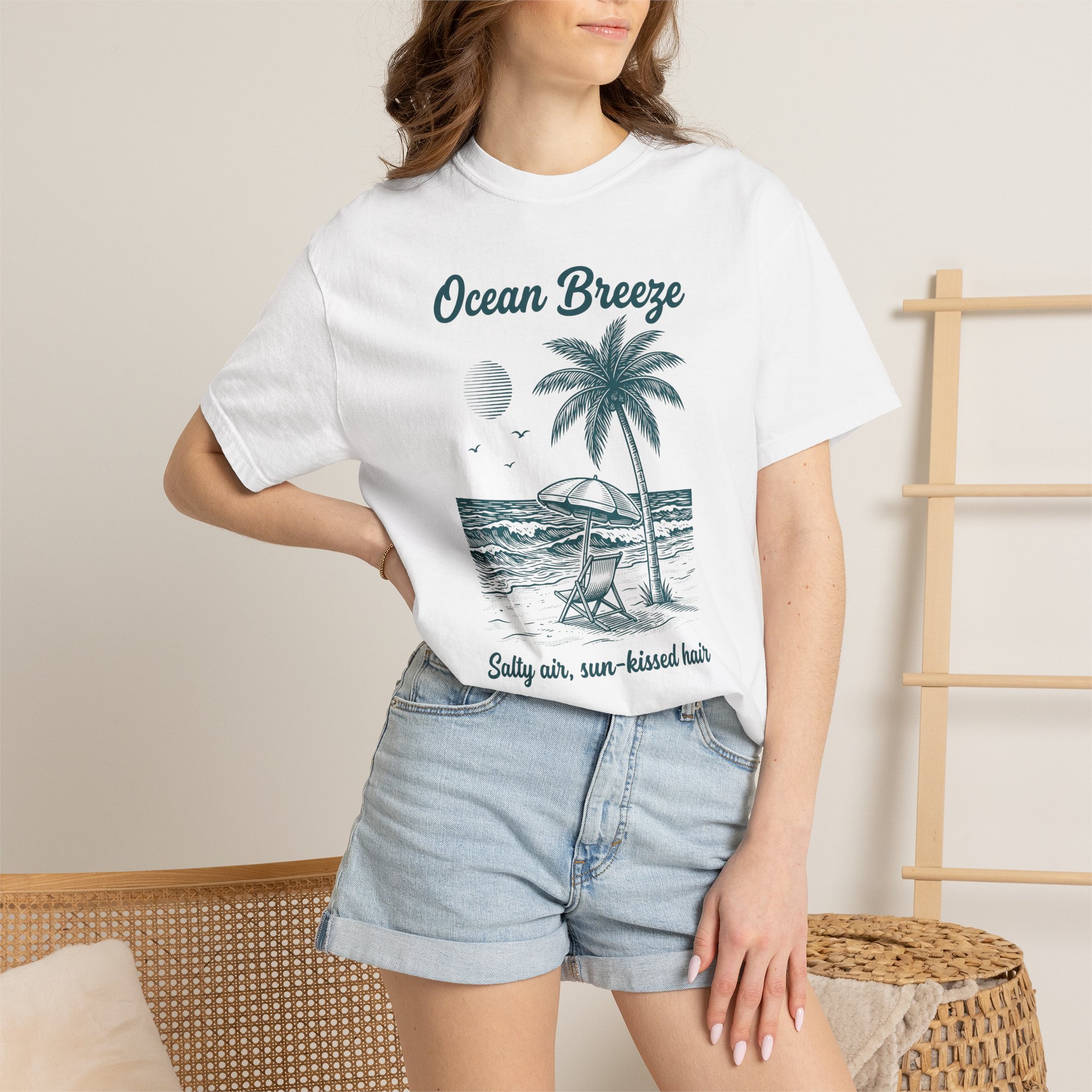 Ocean Breeze T-Shirt — Beach Palm Tree Graphic Tee ('Salty air, sun-kissed hair') - Image 4