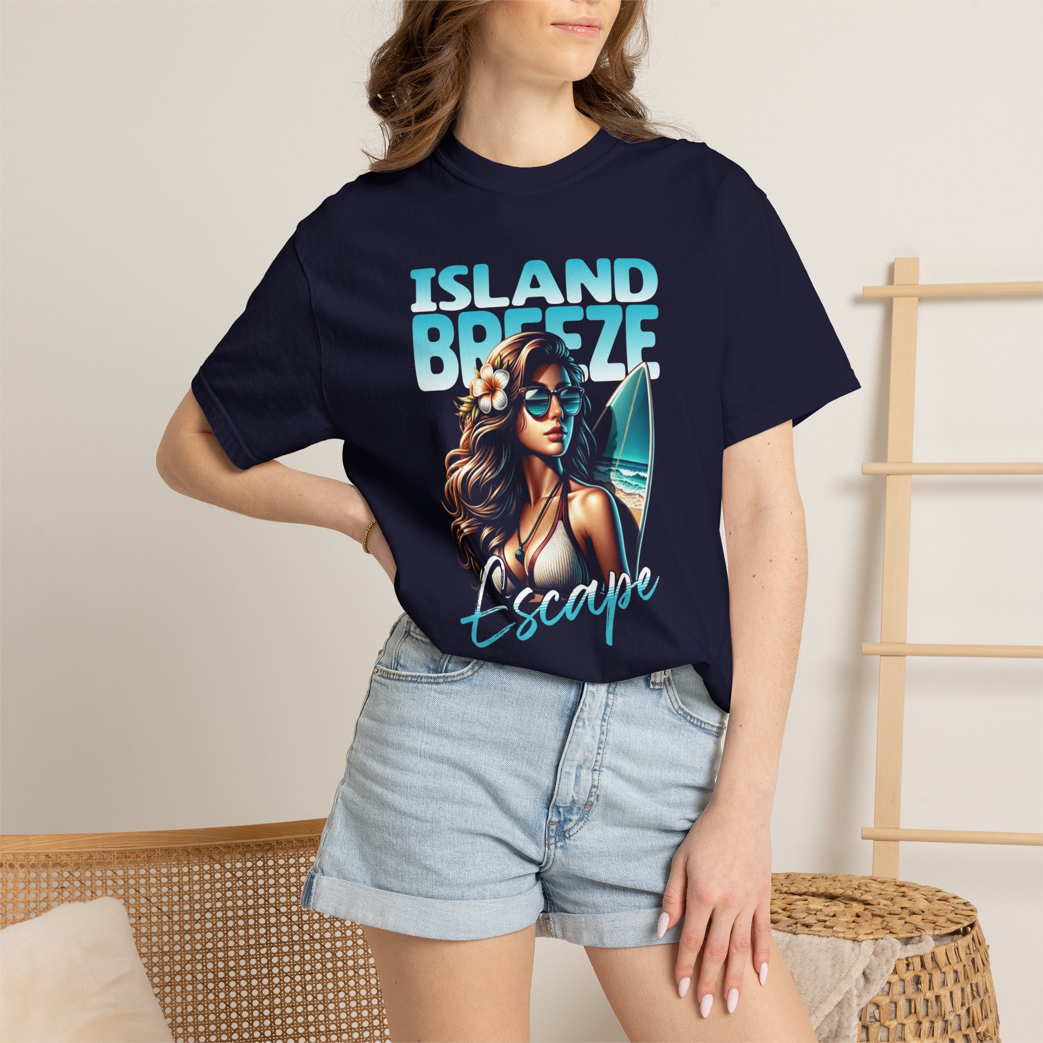 Island Breeze Escape T-Shirt — Women's Surf Graphic Tee - Image 4