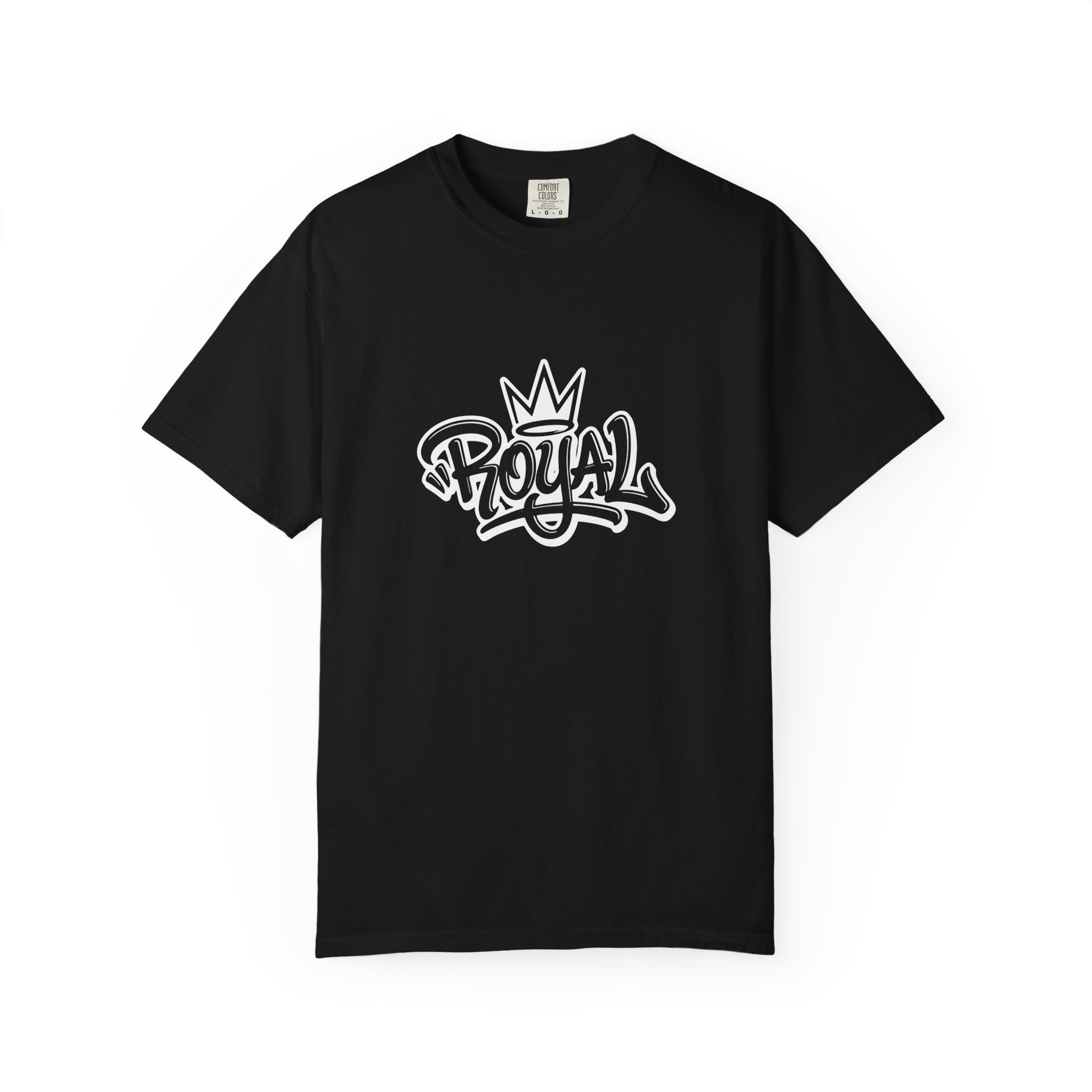Royal Graffiti T-Shirt — Streetwear Graphic Tee with Crown Script