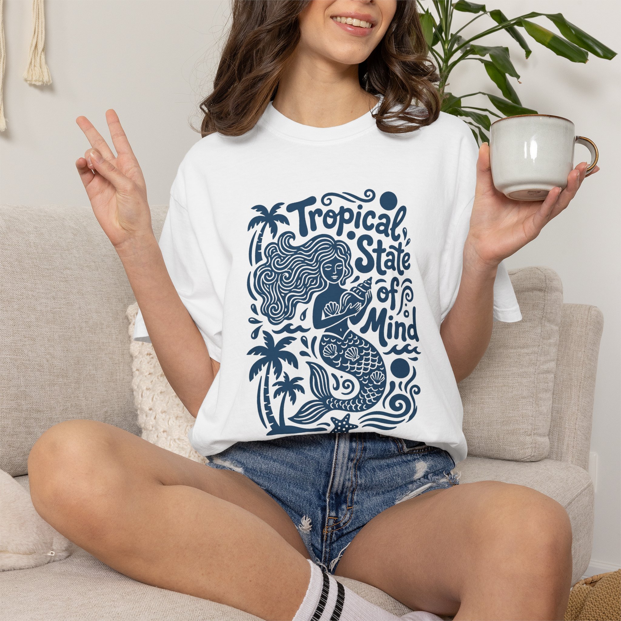T-Shirt — "Tropical State of Mind" Mermaid Graphic Tee - Image 6