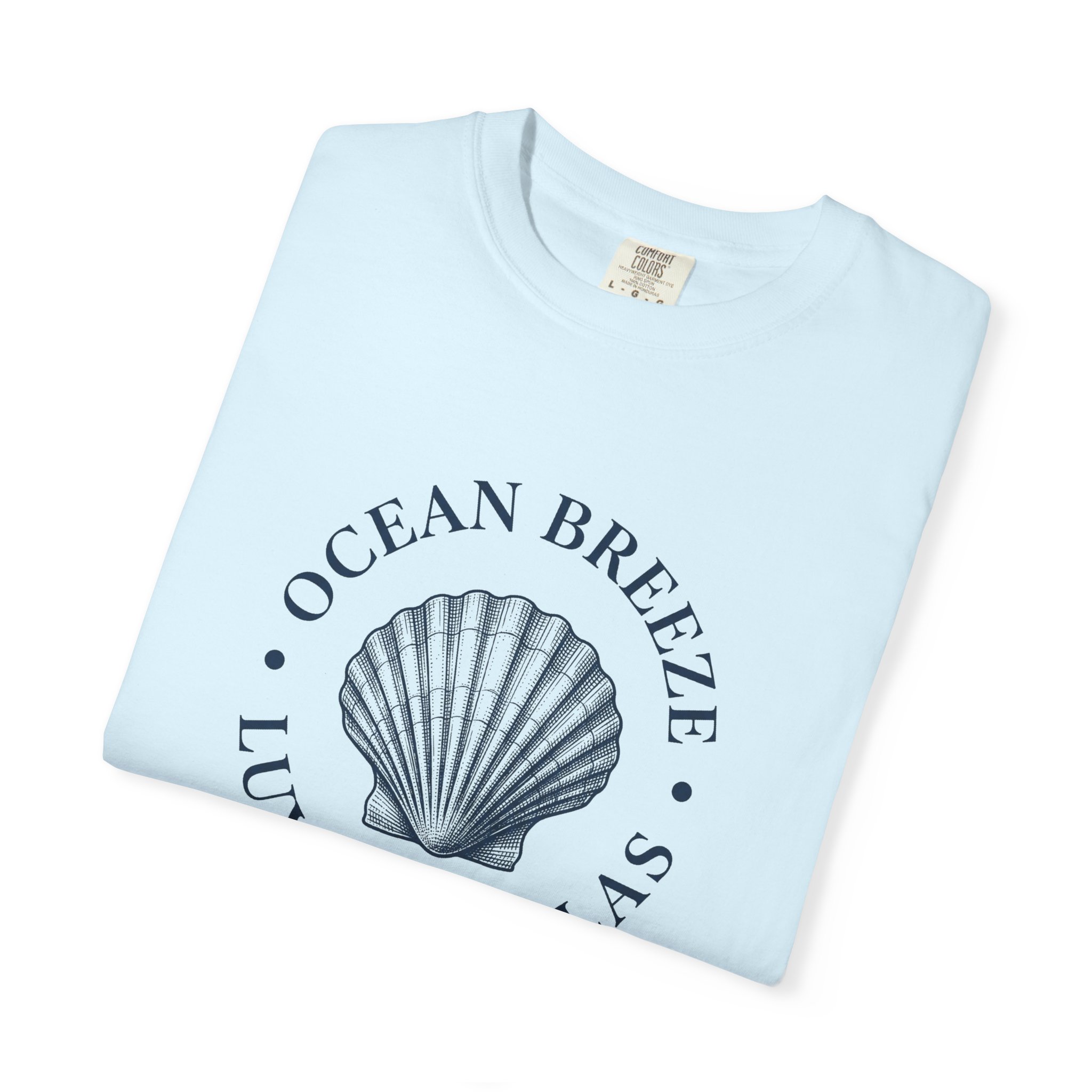 Coastal Shell T-Shirt — "Ocean Breeze Luxury Villas" Logo - Image 3