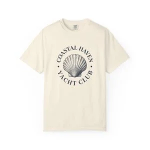 Coastal Haven Yacht Club T-Shirt — Nautical Shell Graphic Tee