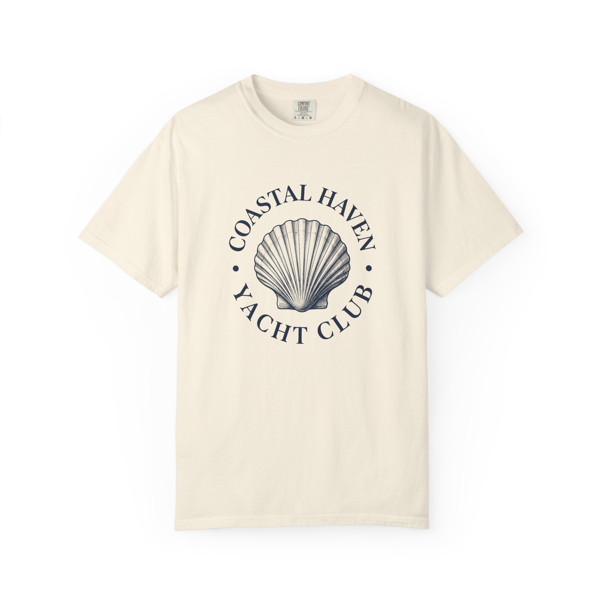 Coastal Haven Yacht Club T-Shirt — Nautical Shell Graphic Tee