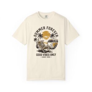 Summer Forever Graphic T-Shirt — "Good Vibes Only" Beach Retro Tee