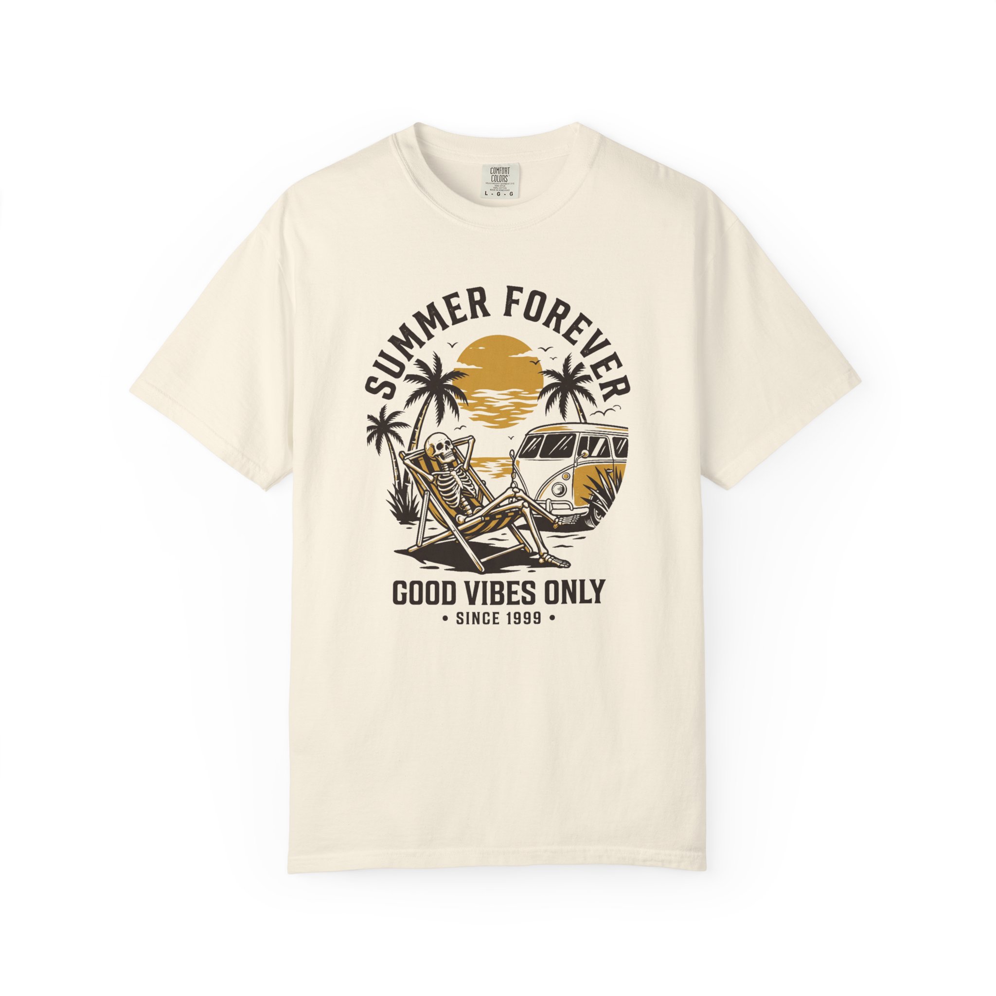 Summer Forever Graphic T-Shirt — "Good Vibes Only" Beach Retro Tee