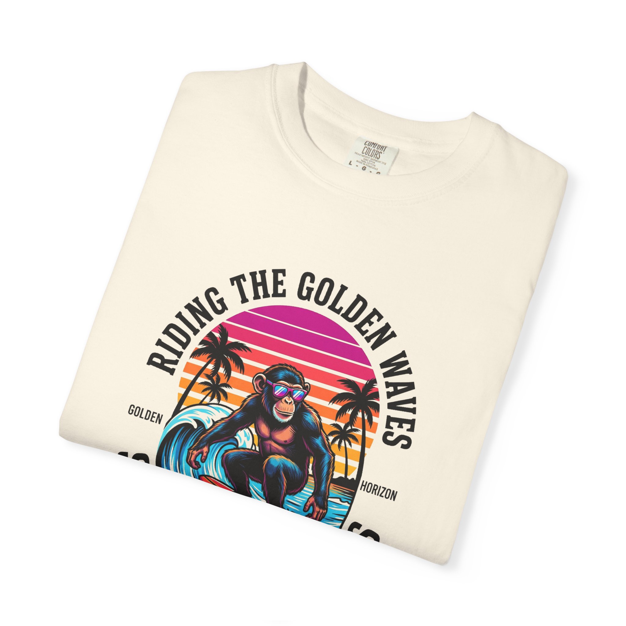 Sunset Surfers T-Shirt — "Riding the Golden Waves" Vintage Surf Graphic - Image 3