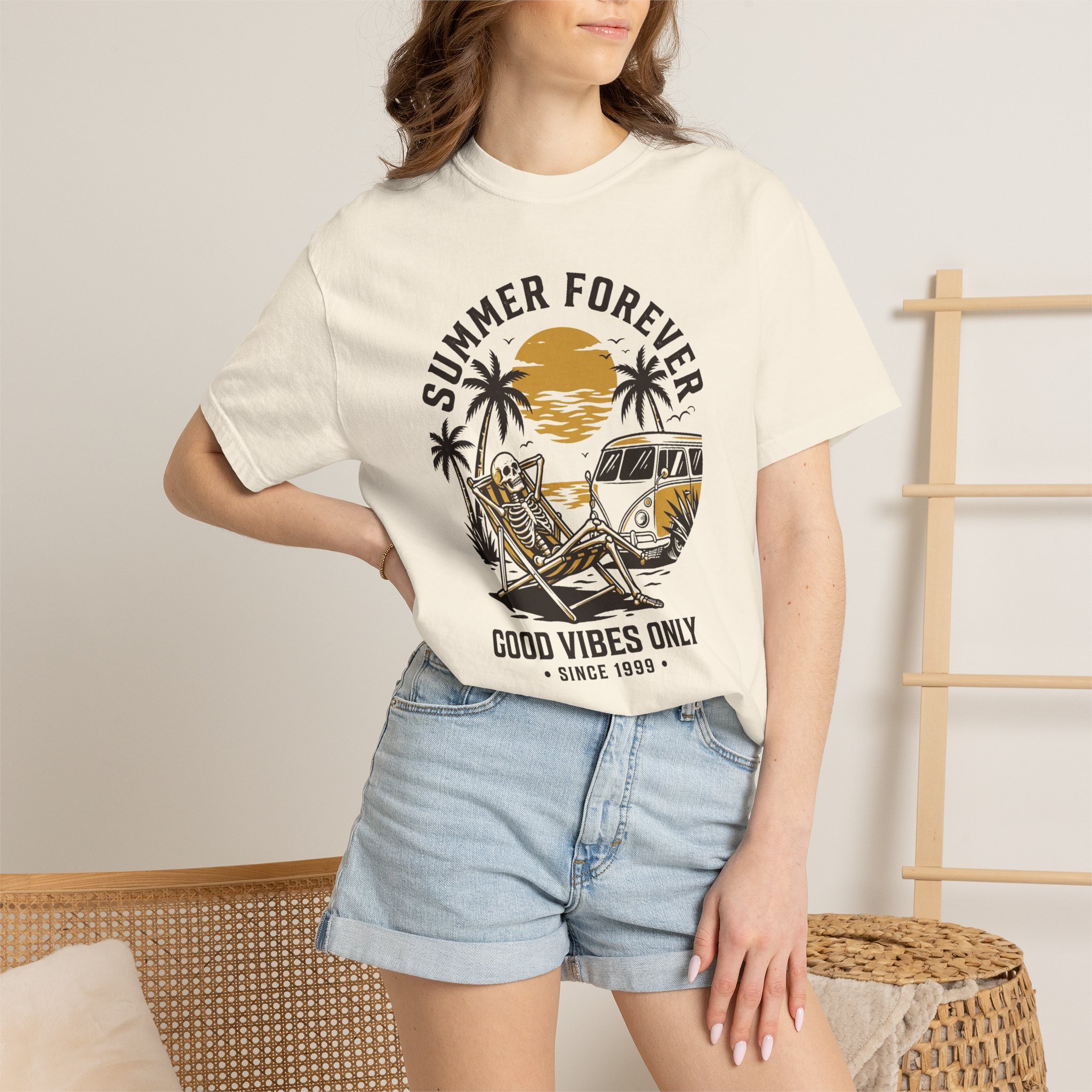 Summer Forever Graphic T-Shirt — "Good Vibes Only" Beach Retro Tee - Image 4