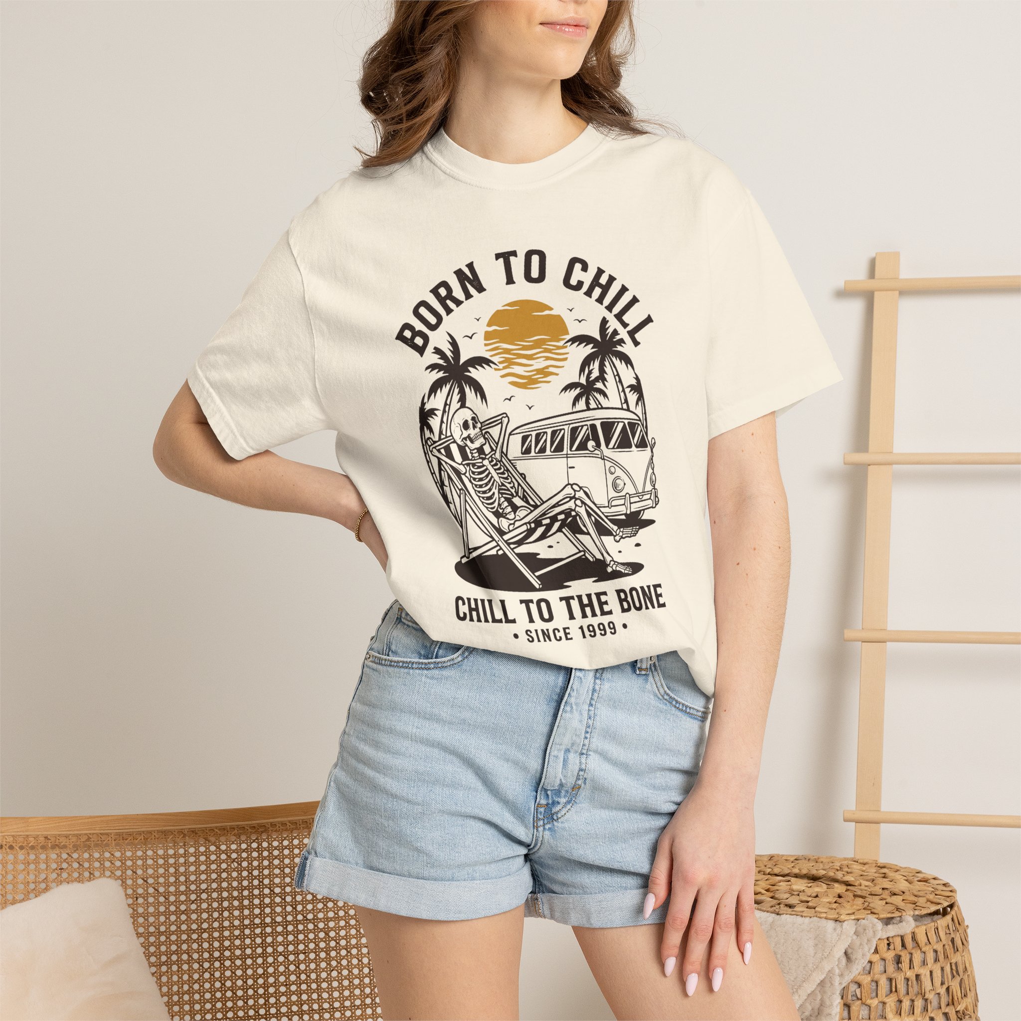 Born to Chill T-Shirt – Vintage Surf Van Beach Tee - Image 4