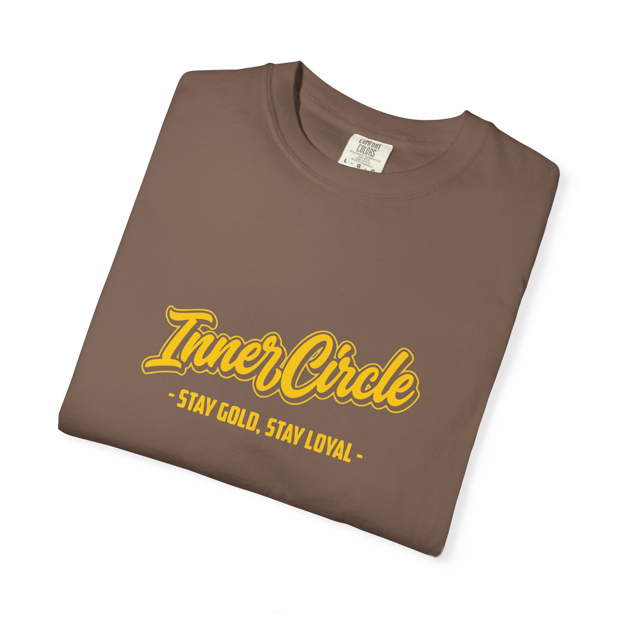 Inner Circle T-Shirt — "Stay Gold. Stay Loyal." Vintage Brown Graphic Tee - Image 3